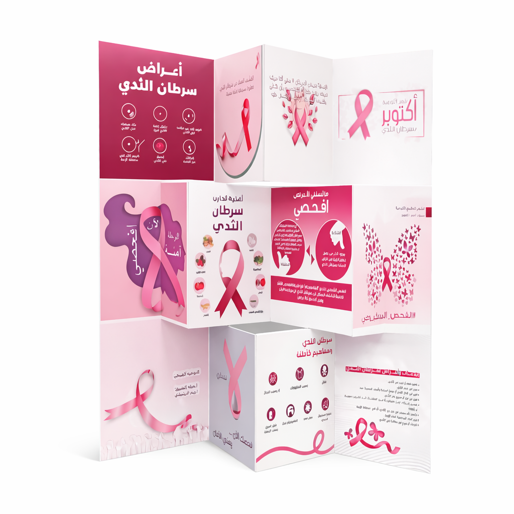 بروشور التوعية بسرطان الثدي - تصميم متعدد الطيات
